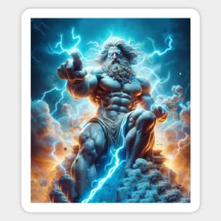 Zeus Unleashes Lightning Bolt: Divine Fury Sticker